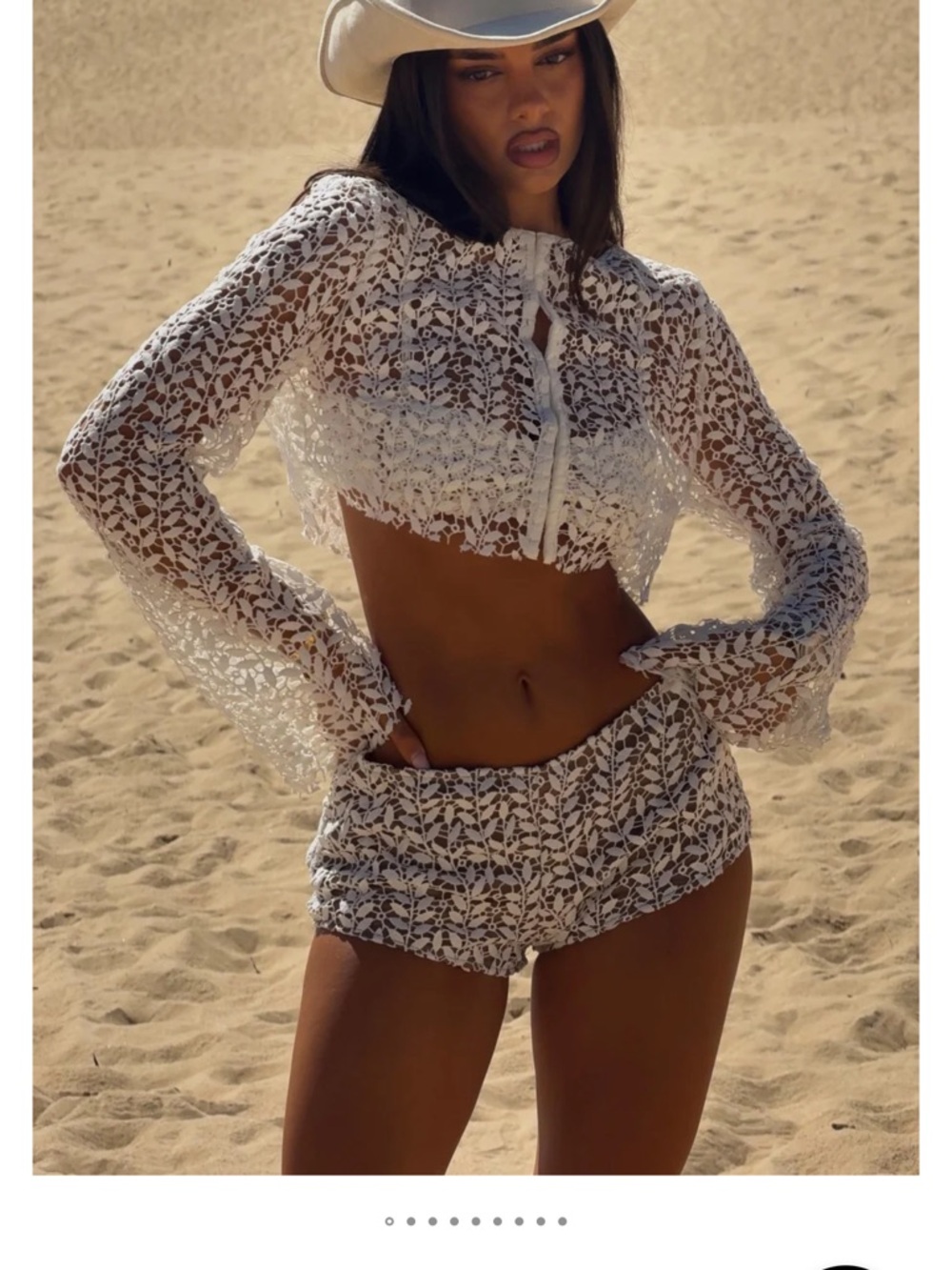 White Fox Boutique White Crochet Two-Piece Set